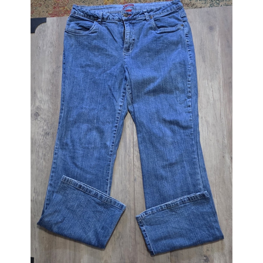Smiths Dungarees Jeans Womens Size 14 Regular Bootcut Denim Blue